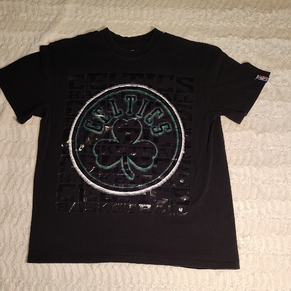 Unk Black Boston Celtics Graphic Tee with Green Logo